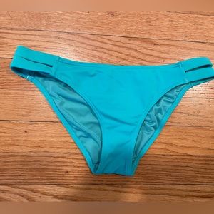 Coco Rave Teal Peek-a-Boo Hip Bikini Bottoms - Size M